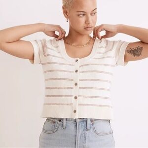 Linden Scoop Sweater Tee in Stripe- Madewell XL